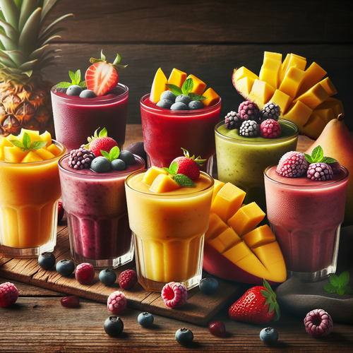 An image illustrating 7 Frozen Fruit Smoothies for a Healthier You (No Added Sugar)