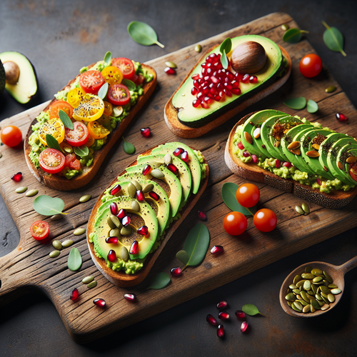 An image illustrating 5 Avocado Toast Variations for a Nutritious Breakfast (Health & Flavor Boost)