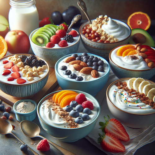 An image illustrating 7 Greek Yogurt Breakfast Bowls (High Protein)