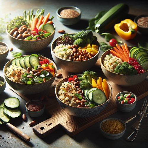 An image illustrating 5 Quinoa Lunch Bowls (High Protein)
