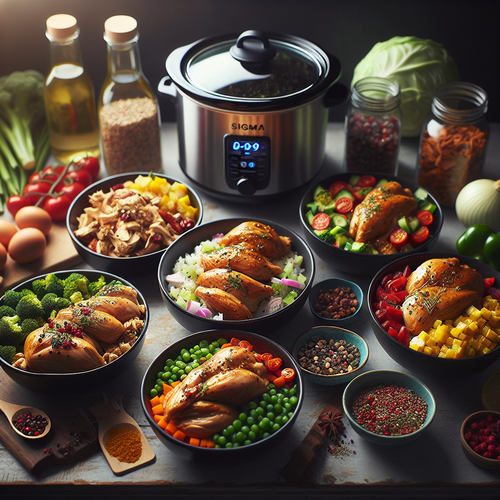 An image illustrating 5 Slow Cooker Chicken Meals (Set & Forget)
