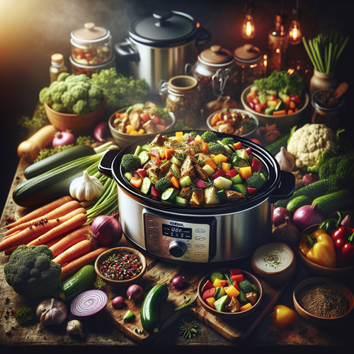 An image illustrating One-Pot Power: High-Protein Crock Pot Recipes with Plenty of Veggies