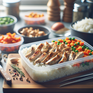 An image illustrating 7 Freezer-Friendly Chicken & Rice Meal Prep Ideas