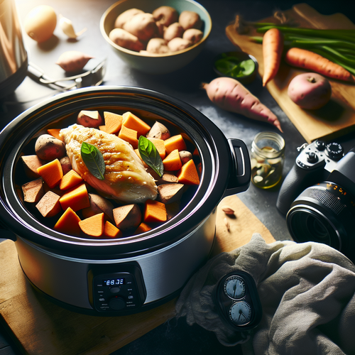 An image illustrating 5 Slow Cooker Chicken & Sweet Potato Meals